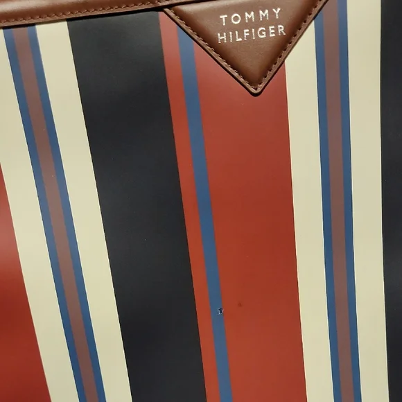 Tommy Hilfiger Men's Multicolor Striped Briefcase